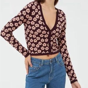 Terranova size m button down floral print sweater